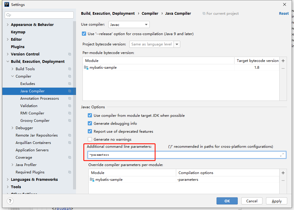 Intellij-idea-compiler-additional-command-line-parameters-javac-parameters