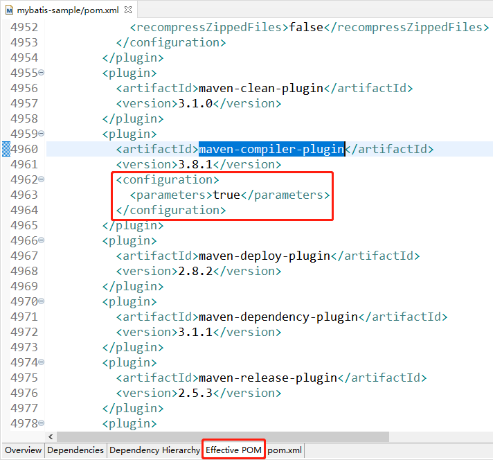 maven-effective-pom-compiler-parameters-true-eclipse