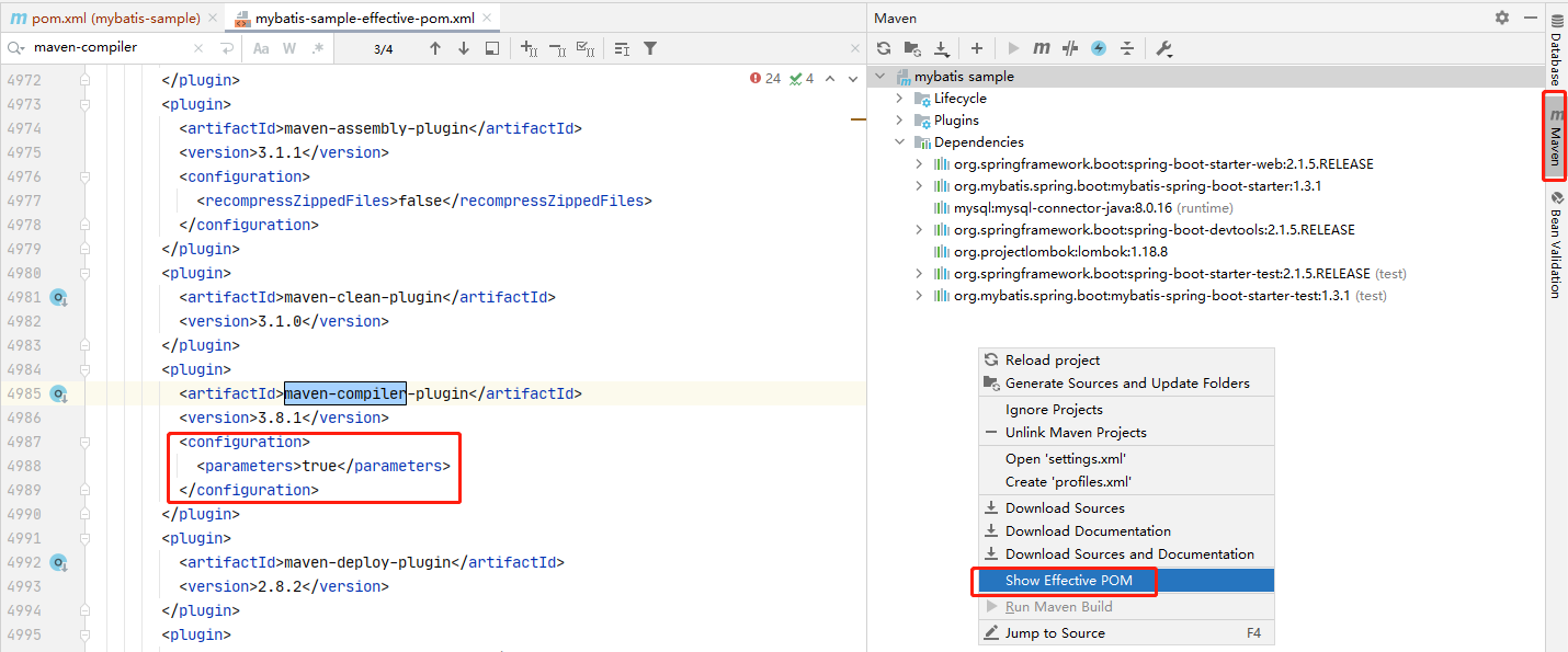 maven-effective-pom-compiler-parameters-true-intellij-idea