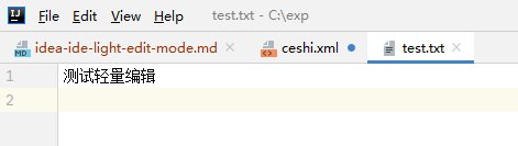 intellij idea ide light edit mode edit txt window